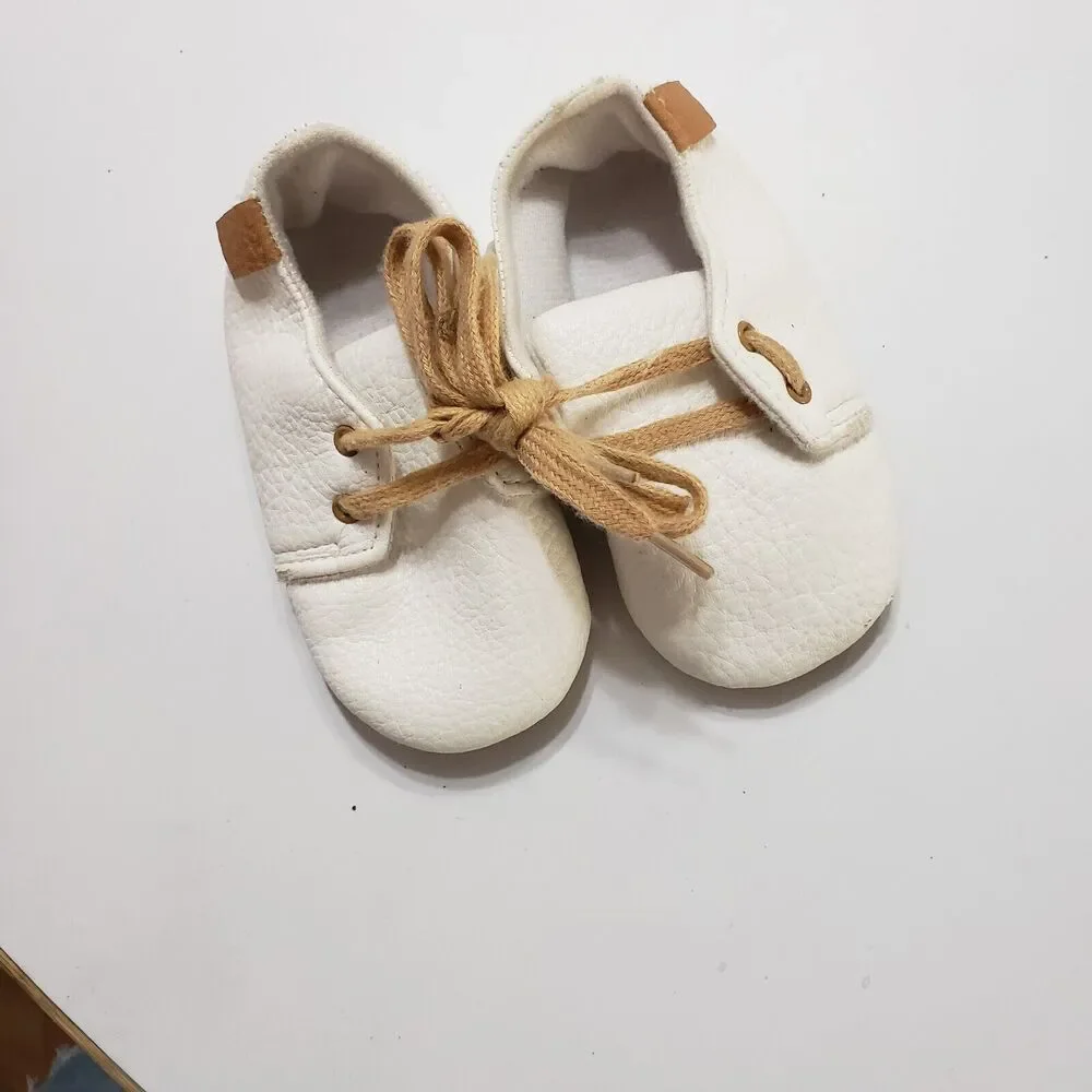 Newborn Baby Girl Boy PU Non Slip Soft Sole Walking Shoes‎ White Size 5 18 Month